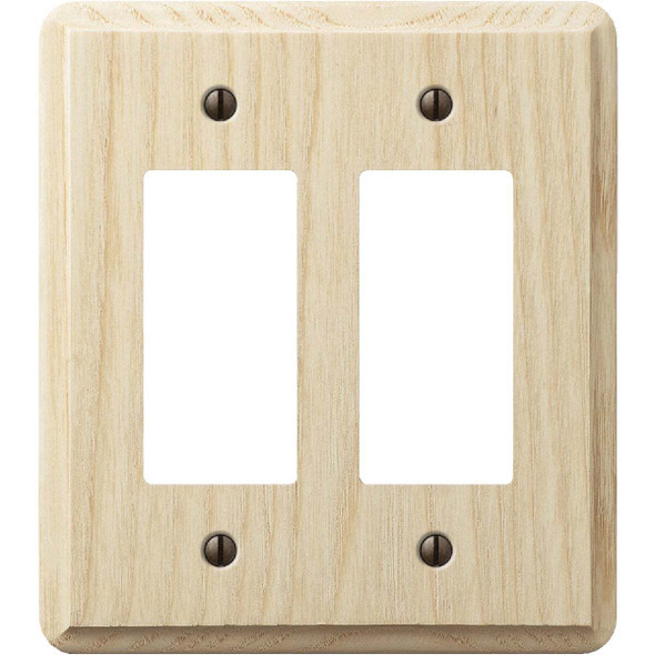 Amerelle 2-Gang Solid Ash Rocker Decorator Wall Plate, Unfinished Ash 401RR