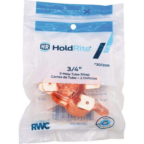 Holdrite 3-4 In. Copper Plated Steel Pipe Strap (5-Pack) CPS075Z5 403281