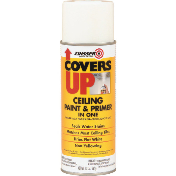 Zinsser Covers Up Stain Sealing Spray Paint Primer, White, 13 Oz. 3688 777131