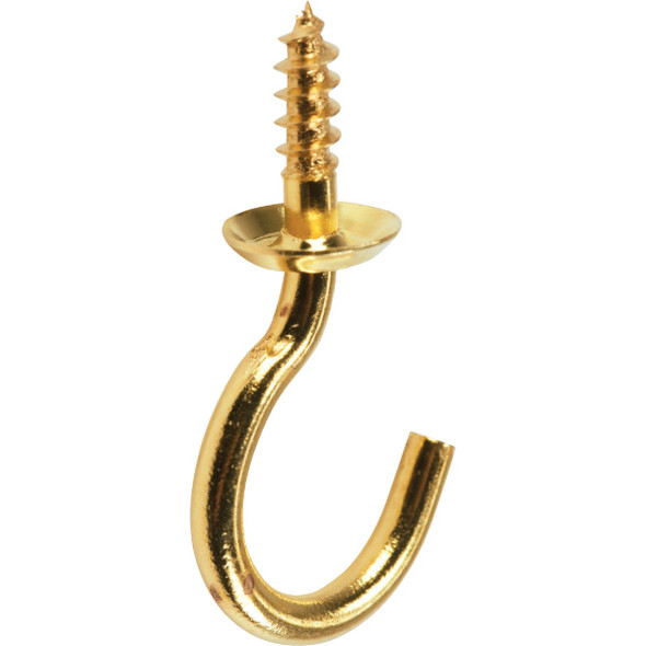 National Hardware 3/4 In. Solid Brass Series Cup Hook (5 Count) N119-644