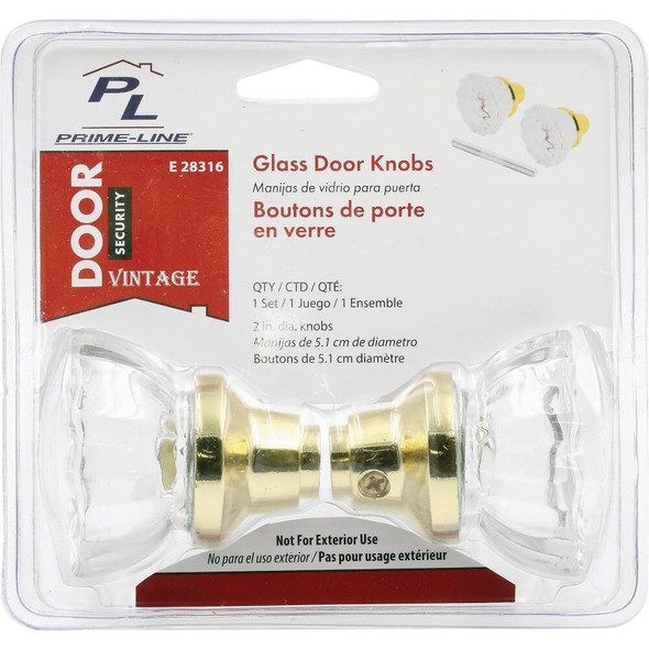 Defender Security Crystal Hall & Closet Door Knob E 28316 224324