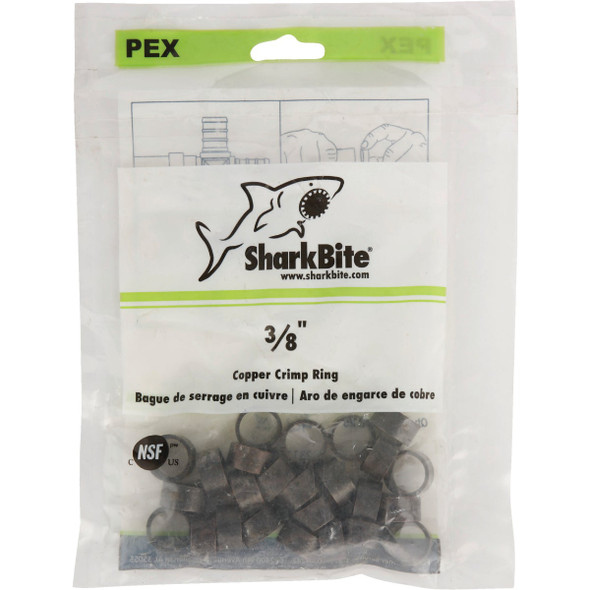 SharkBite 3/8 In. Copper PEX Crimp Ring (25-Pack) SharkBite 3/8 In. Copper PEX Crimp Ring (25-Pack)
