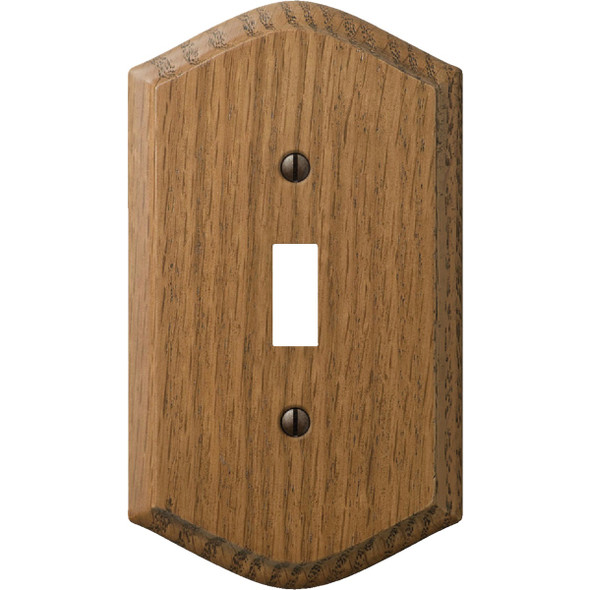 Amerelle Country 1-Gang Solid Oak Toggle Switch Wall Plate, Medium Oak 701T