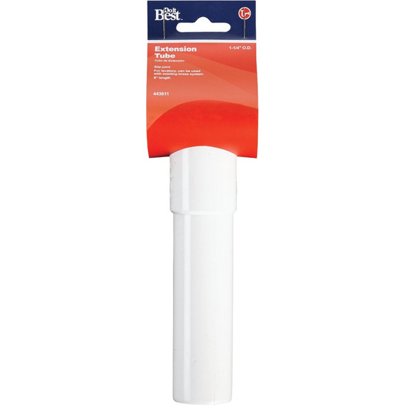 Do it Best 1-1-4 In. x 6 In. White Plastic Extension Tube DIB944W 443611