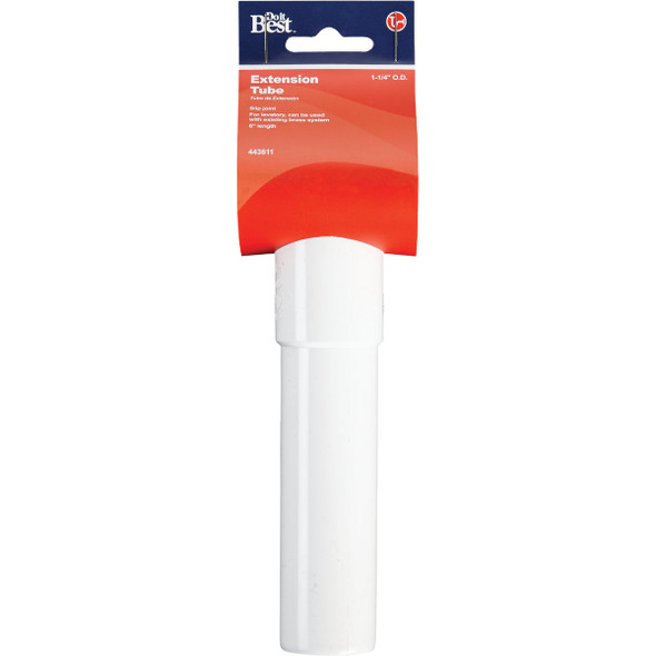 Do it Best 1-1/4 In. x 6 In. White Plastic Extension Tube
