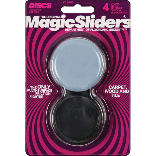 Magic Sliders 2-3/8 In. Concave Round Furniture Glide,(4-Pack) 04600