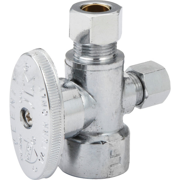 Do it Best 1/2 In. FIP x 3/8 In. OD x 1/4 In. OD Quarter Turn Angle Valve