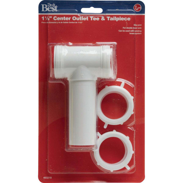 Do it Best 1-1/2 In. White Polypropylene Center Outlet Tee DIB66-7W