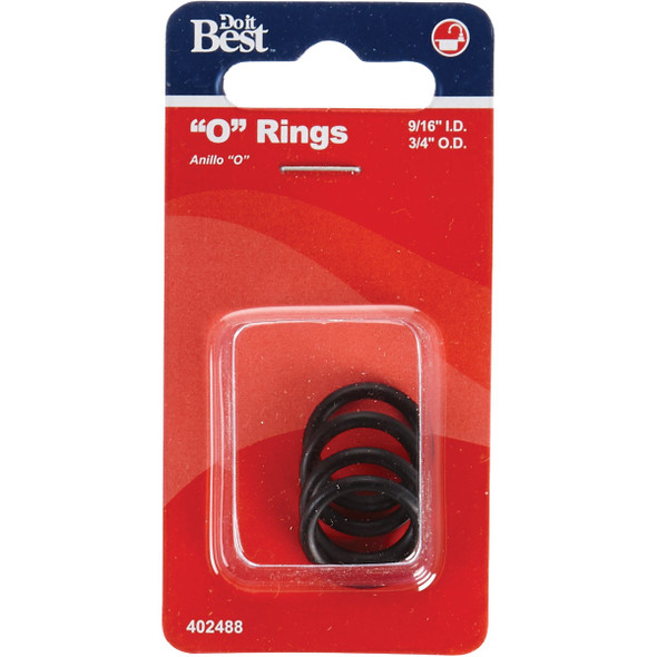 Do it Best 9-16 In. x 3-4 In. x 3-32 In. O-Ring (4 Ct.) DIB810-6 402488