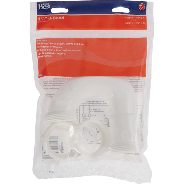 Do it Best 1-1-2 In. White Plastic J-Bend with Reducer Washer DIB20661 494933