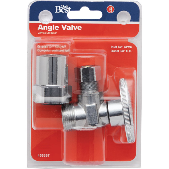 Do it Best 1/2 In. CPVC x 3/8 In. Compression Quarter Turn Angle Valve Do it Best 1/2 In. CPVC x 3/8 In. Compression Quarter Turn Angle Valve