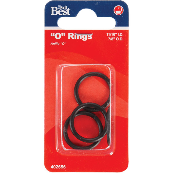 Do it Best 11-16 In. x 7-8 In. x 3-32 In. O-Ring (4 Ct.) DIB810-8 402656