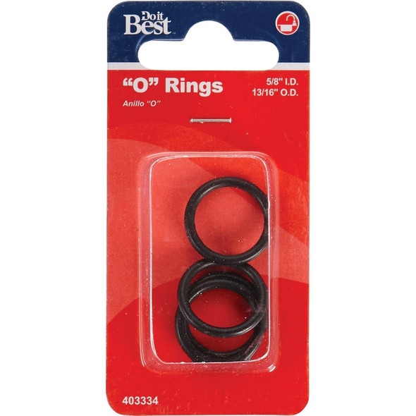Do it Best 5-8 In. x 13-16 In. x 3-32 In. O-Ring (4 Ct.) DIB810-7 403334