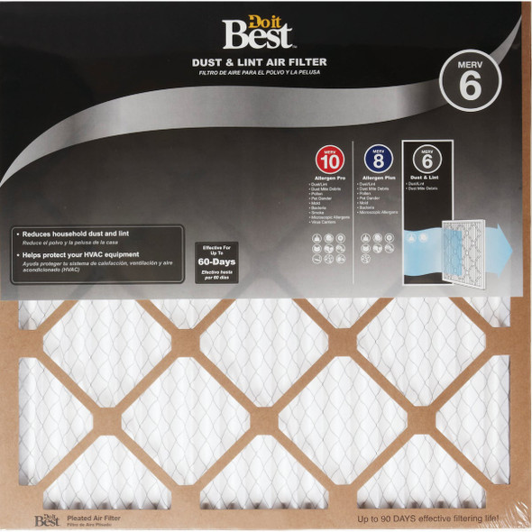 Do it Best 15 In. x 20 In. x 1 In. Dust & Lint MERV 6 Furnace Filter Pack of 12