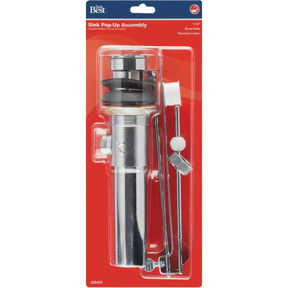 Do it Best 1-1/4 In. Polished Chrome Brass Pop-Up Assembly