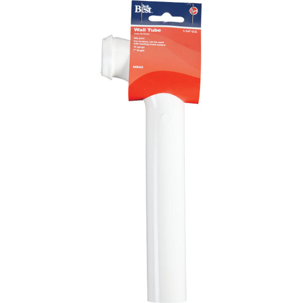 Do it Best 1-1/4 In. x 7 In. White Plastic Wall Tube