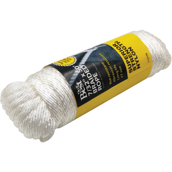 Do it Best 7-32 In. x 50 Ft. White Braided Nylon Packaged Rope 719798 719798