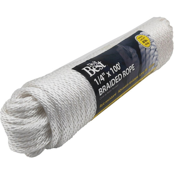 Do it Best 1-4 In. x 100 Ft. White Braided Nylon Packaged Rope 707066 707066