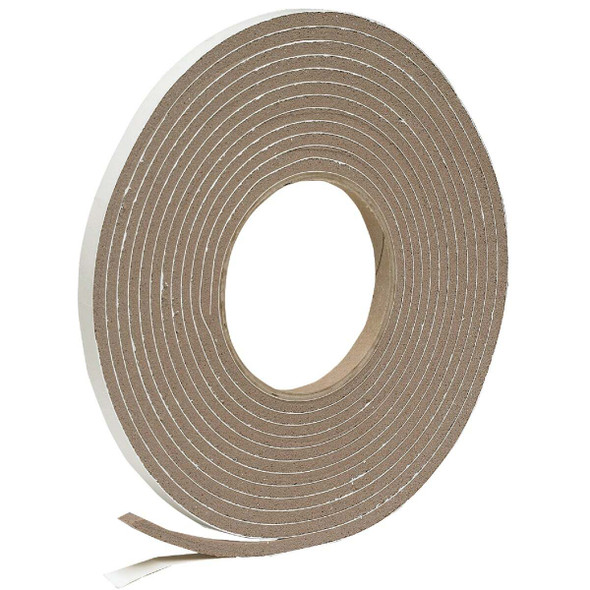 Frost King 3/8 In. W x 3/16 In. T x 17 Ft. L Brown Vinyl Foam Weatherstrip Tape