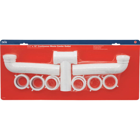 Do it Best 1-1/2 In. x 16 In. White Polypropylene Center Outlet Waste Do it Best 1-1/2 In. x 16 In. White Polypropylene Center Outlet Waste