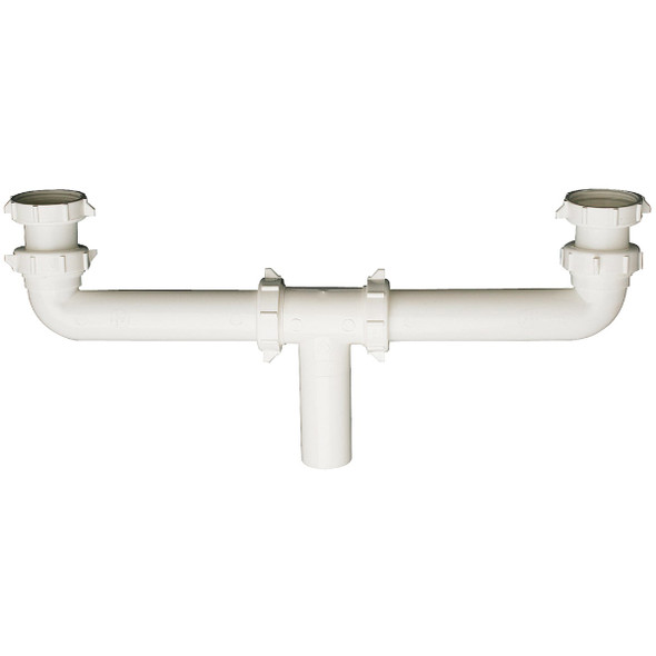 Do it Best 1-1/2 In. x 16 In. White Polypropylene Center Outlet Waste DIB930W