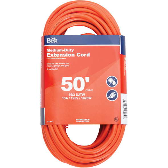 Do it Best 50 Ft. 16/3 Outdoor Extension Cord OU-JTW16350-OR