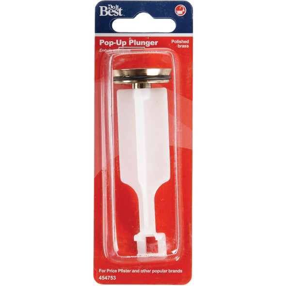 Do it Best 4.09 In. x 1.23 In. Polished Brass Pop-Up Drain Stopper B820-80PB 454753