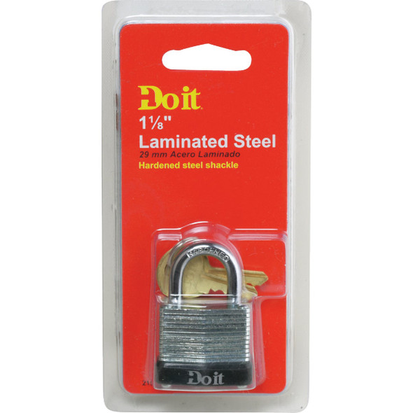 Do it Laminated Steel 1-1/8" Pin Tumbler Padlock for M2 Key 1807DDIB