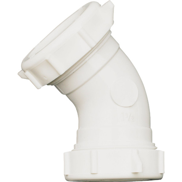 Do it Best 1-1/2 In. White PVC 45 Degree Elbow Coupling DIB55-7W