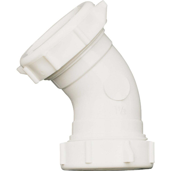 Do it Best 1-1/2 In. White PVC 45 Degree Elbow Coupling DIB55-7W