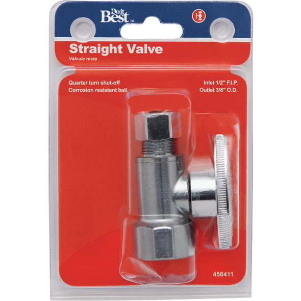 Do it Best 1/2 In. FIP x 3/8 In. OD Quarter Turn Straight Valve