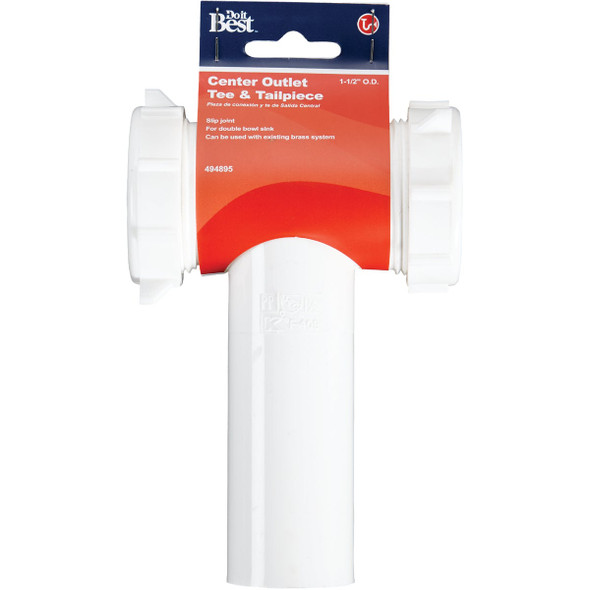 Do it Best 1-1/2 In. White Polypropylene Center Outlet Tee Do it Best 1-1/2 In. White Polypropylene Center Outlet Tee