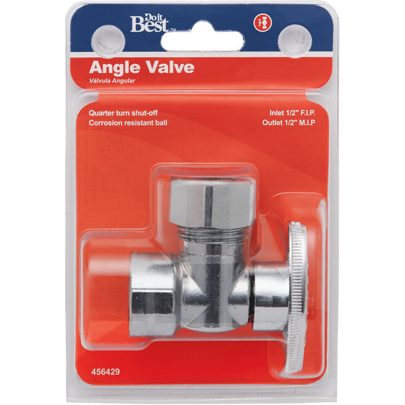 Do it Best 1/2 In. FIP x 7/16 In. OD or 1/2 In. OD Quarter Turn Angle Valve Do it Best 1/2 In. FIP x 7/16 In. OD or 1/2 In. OD Quarter Turn Angle Valve