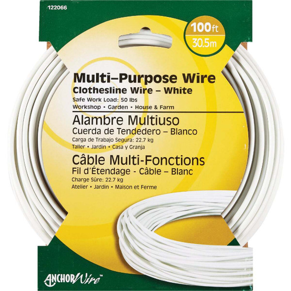 HILLMAN ANCHOR WIRE 100 Ft. #5 Multi-Purpose Clothesline 122066