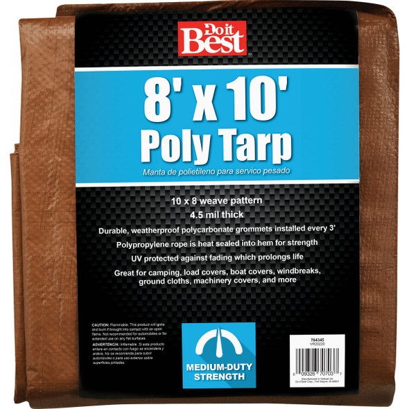 Do it Best 1 Side Green/1 Side Brown Woven 8 Ft. x 10 Ft. Medium Duty Poly Tarp Do it Best 1 Side Green/1 Side Brown Woven 8 Ft. x 10 Ft. Medium Duty Poly Tarp