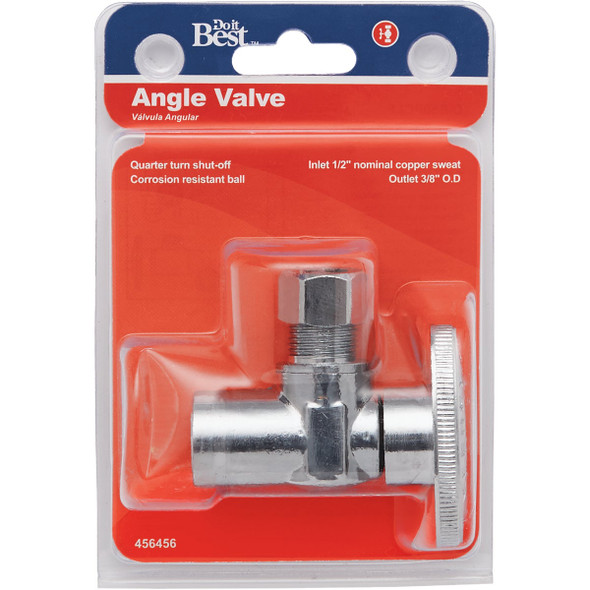 Do it Best 1/2 In. Sweat 3/8 In. OD Compression Quarter Turn Angle Valve Do it Best 1/2 In. Sweat 3/8 In. OD Compression Quarter Turn Angle Valve