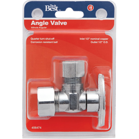 Do it Best 5/8 In. OD x 1/2 In. OD Quarter Turn Angle Valve Do it Best 5/8 In. OD x 1/2 In. OD Quarter Turn Angle Valve