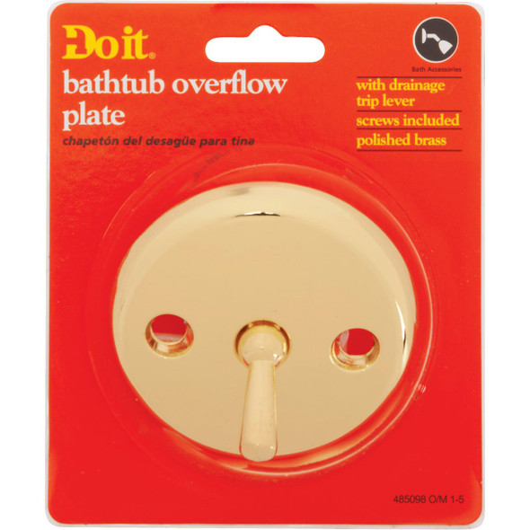 Do it Two-Hole Polished Brass Bath Drain Face Plate Do it Two-Hole Polished Brass Bath Drain Face Plate