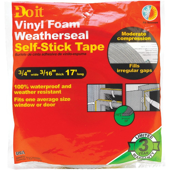 Frost King 3-4x3-16"x17' Gry Tape V449H 266937