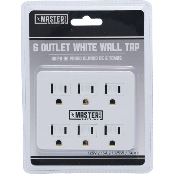 Do it Best White 15A 6-Outlet Tap LA-33-W