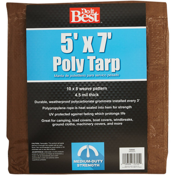 Do it Best 1 Side Green/1 Side Brown Woven 5 Ft. x 7 Ft. Medium Duty Poly Tarp Do it Best 1 Side Green/1 Side Brown Woven 5 Ft. x 7 Ft. Medium Duty Poly Tarp