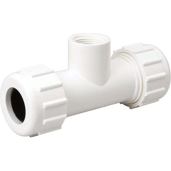 B&K 3/4 In. x 3/4 In. PVC Compression Tee with 3/4 In. FIP Branch 162-104