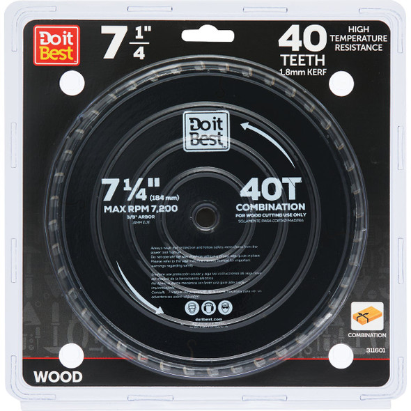 Do it Best 7-1/4 In. 40-Tooth Combination Circular Saw Blade QJDIB-CS-005