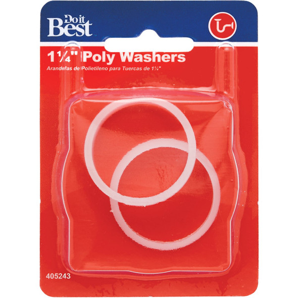 Do it Best 1-1-4 In. x 1-1-4 In. Clear Poly Slip Joint Washer (2-Pack) DIB855-35 405243