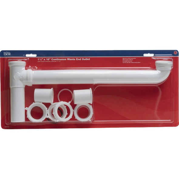Do it Best 1-1-2 In. x 16 In. White Polypropylene End Outlet Waste DIB925W 414616