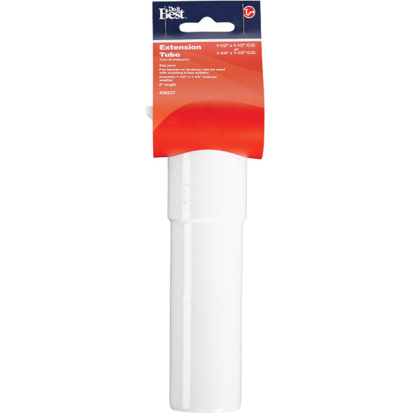 Do it Best 1-1-2 In. x 6 In. White Plastic Extension Tube DIB55-2W 436237