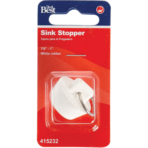 Do it Duo-Fit 7/8 In. to 1 In. White Sink Rubber Drain Stopper Do it Duo-Fit 7/8 In. to 1 In. White Sink Rubber Drain Stopper