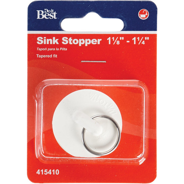 Do it Duo-Fit 1-1/8 In. to 1-1/4 In. White Sink Rubber Drain Stopper Do it Duo-Fit 1-1/8 In. to 1-1/4 In. White Sink Rubber Drain Stopper