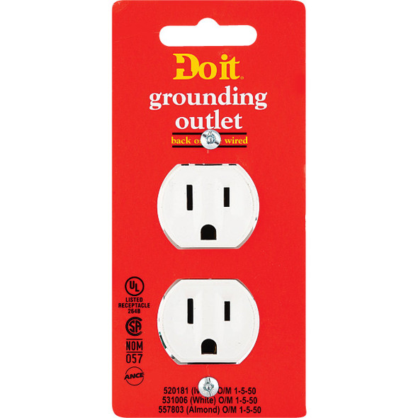 Do it 15A White Residential Grade 5-15R Duplex Outlet