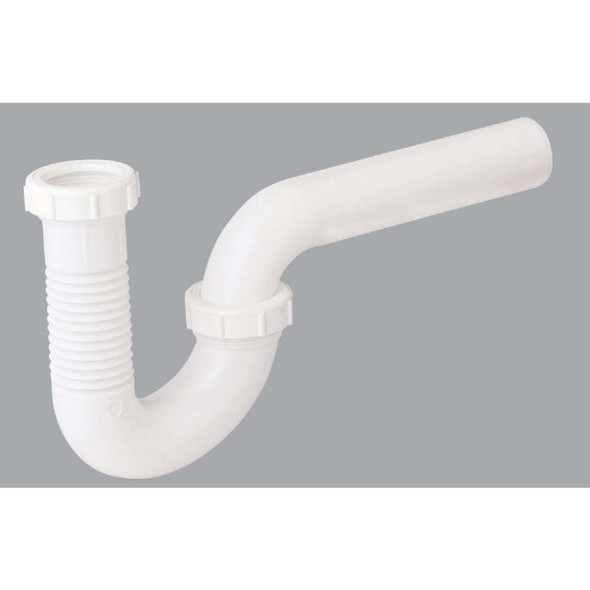 Do it Best 1-1/2 In., 1-1/4 In. White Plastic Flexible P-Trap DIB812-40